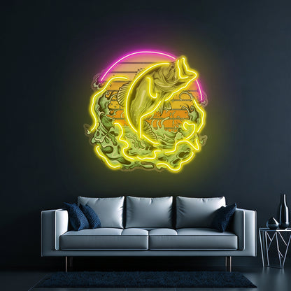 Green Fishing Led Neon Sign Light Custom Led Signs