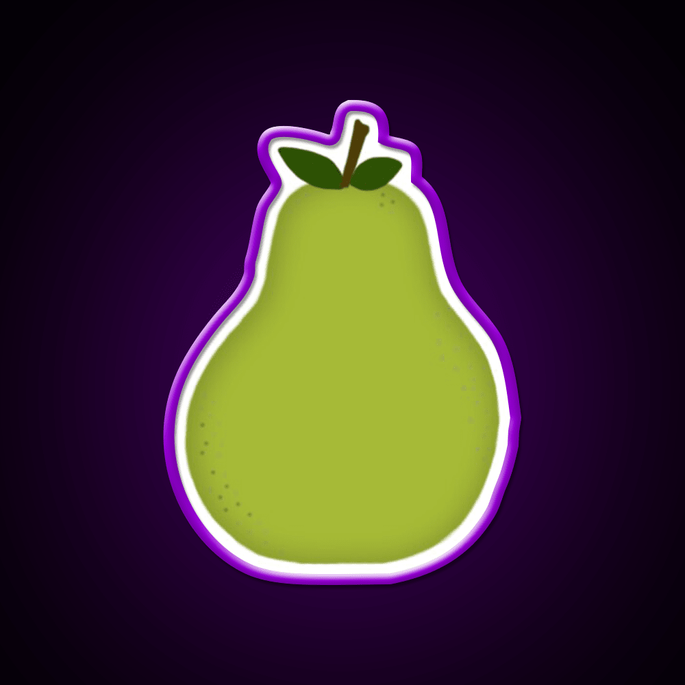 Green Genovian Pear Snack Food Led Neon Sign Rgb Color - Shineneon