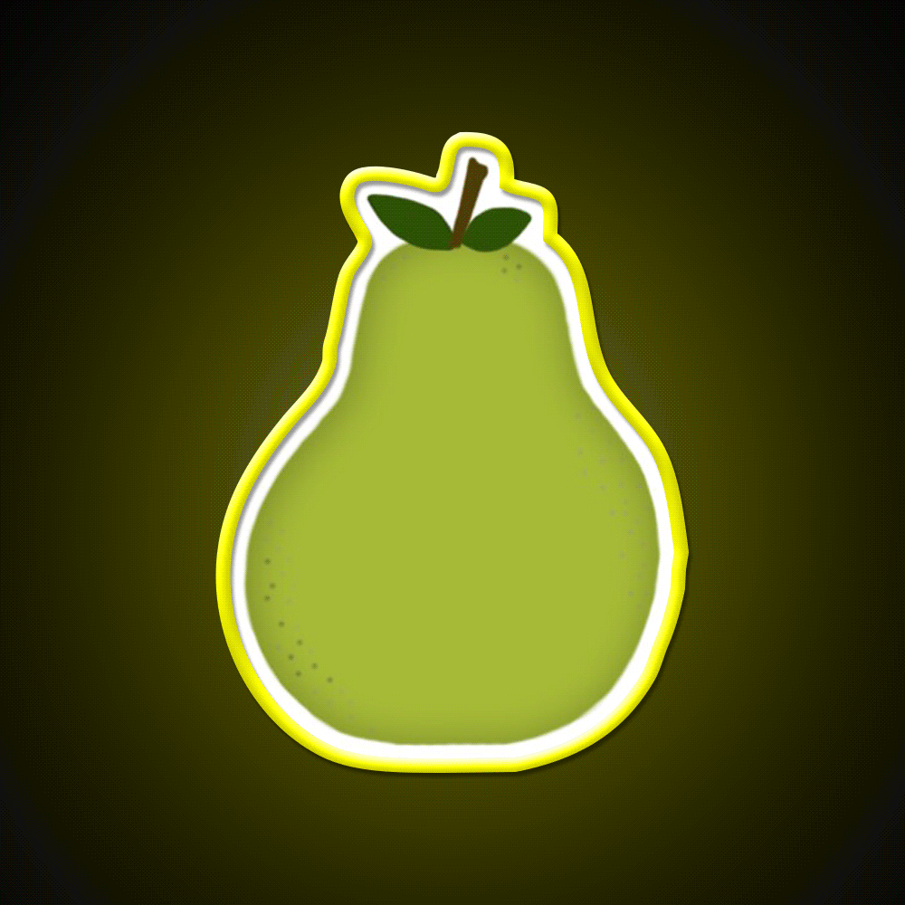 Green Genovian Pear Snack Food Led Neon Sign Rgb Color - Custom LED neon sign front view