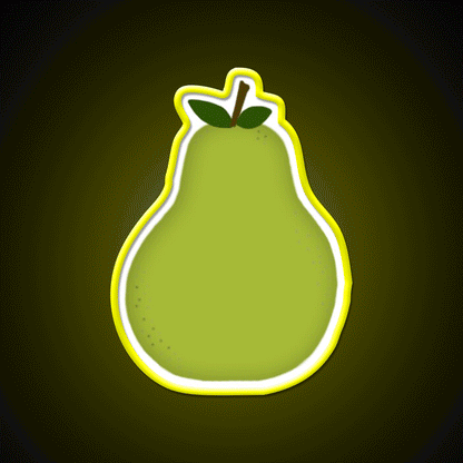 Green Genovian Pear Snack Food Led Neon Sign Rgb Color - Custom LED neon sign front view