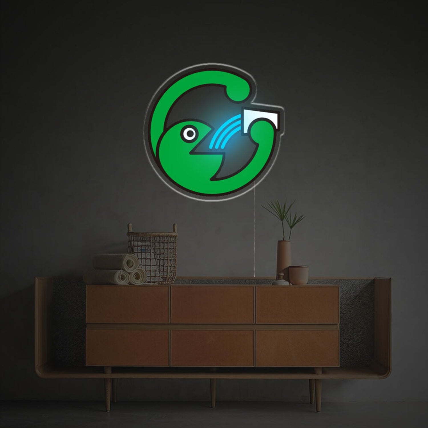 Green Guy Drinking Water Led Neon Acrylic Artwork For A Unique Touch | Shineneon
