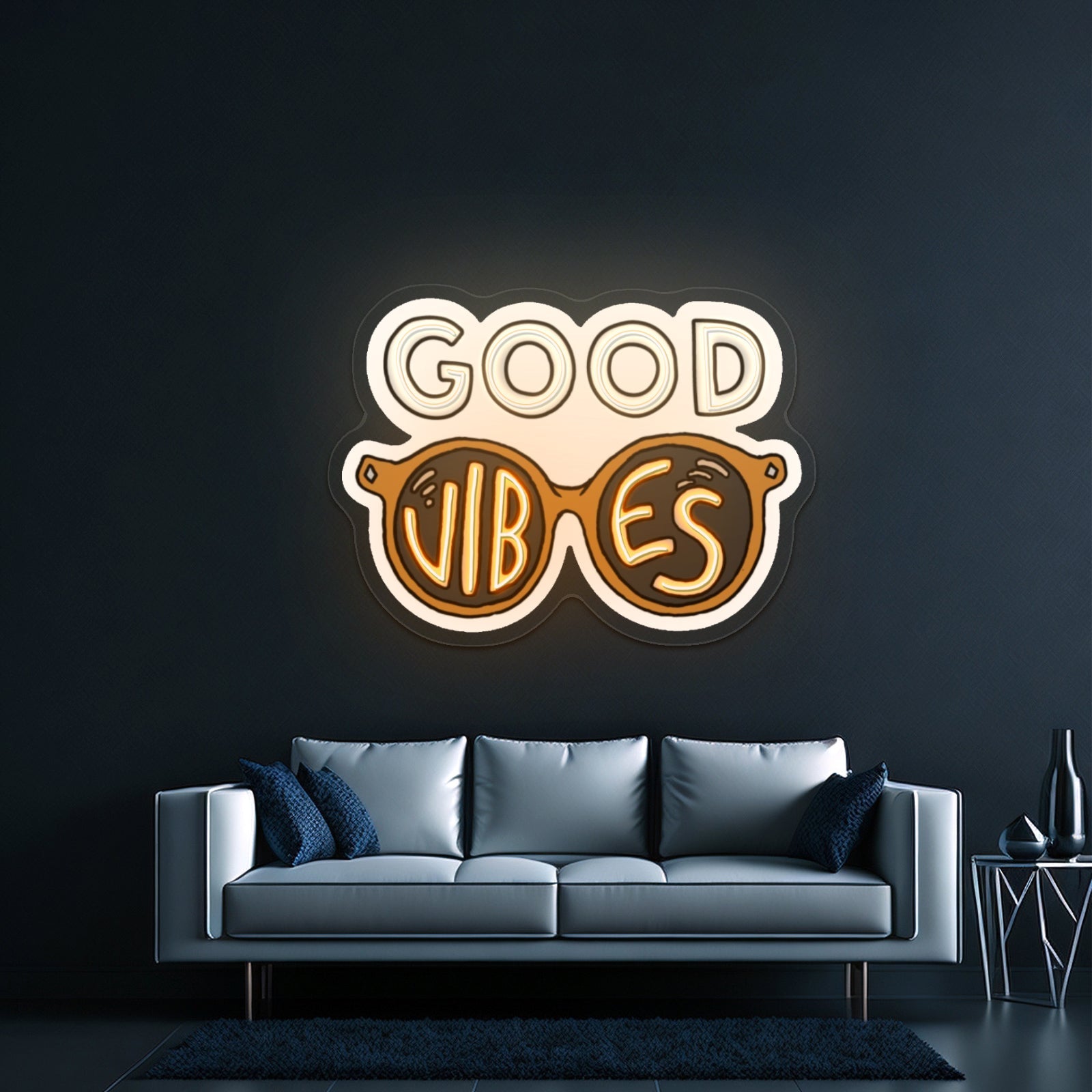Green Haired Kawaii Comic Girl Artwork Large Neon Signs - Shineneon