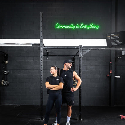 Green Handwritten Community Is Everything Led Neon Sign For Gym Wall Art | Shineneon