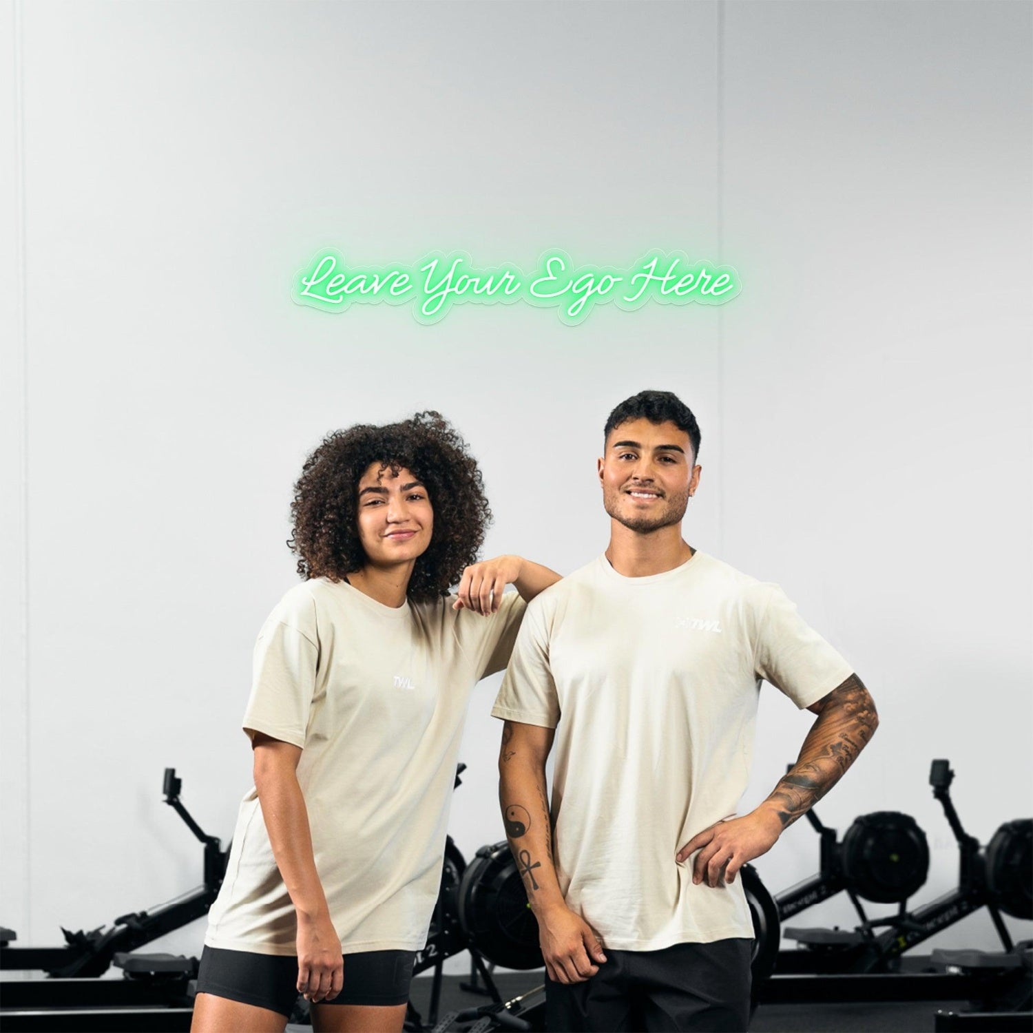 Green Handwritten Leave Your Ego Here Led Neon Sign Gym Decor | Shineneon