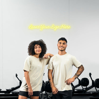 Green Handwritten Leave Your Ego Here Led Neon Sign Gym Decor | Shineneon
