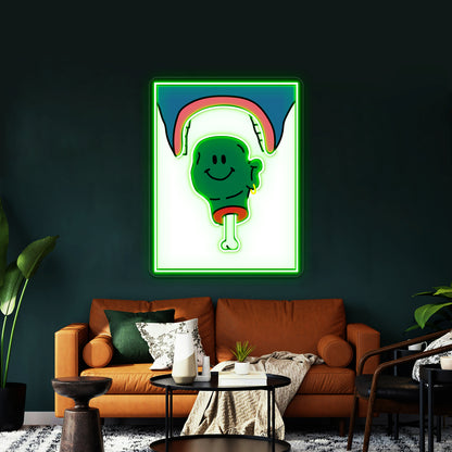 Green Head Wall Artwork Neon Signs