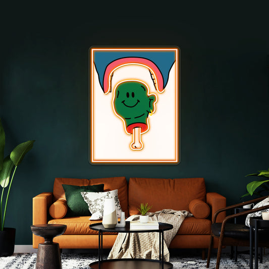 Green Head Wall Artwork Neon Signs