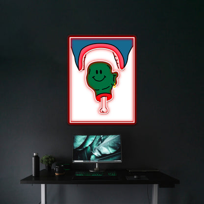 Green Head Wall Artwork Neon Signs