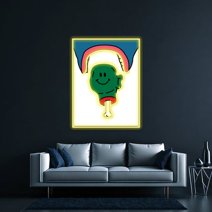 Green Head Wall Artwork Neon Signs