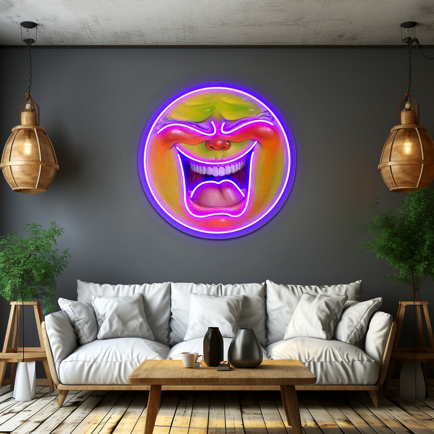 Green Jelly Head Artwork Large Neon Signs