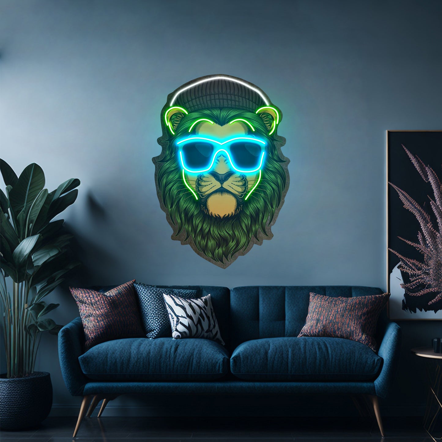 Green Lion Led Neon Sign Light Custom Led Signs