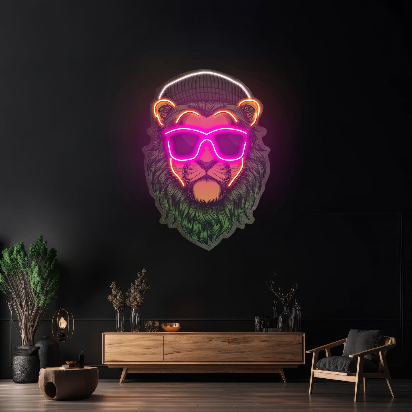 Green Lion Led Neon Sign Light Custom Led Signs