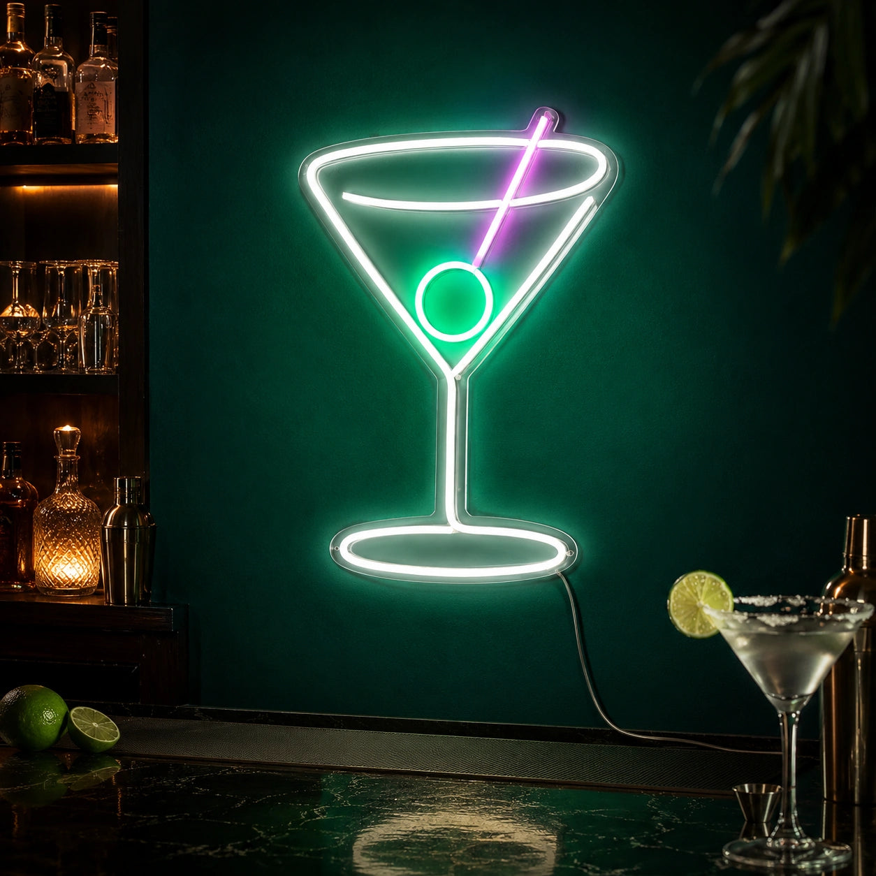Green Martini Glass Neon Sign LED Neon Sign high-converting product image