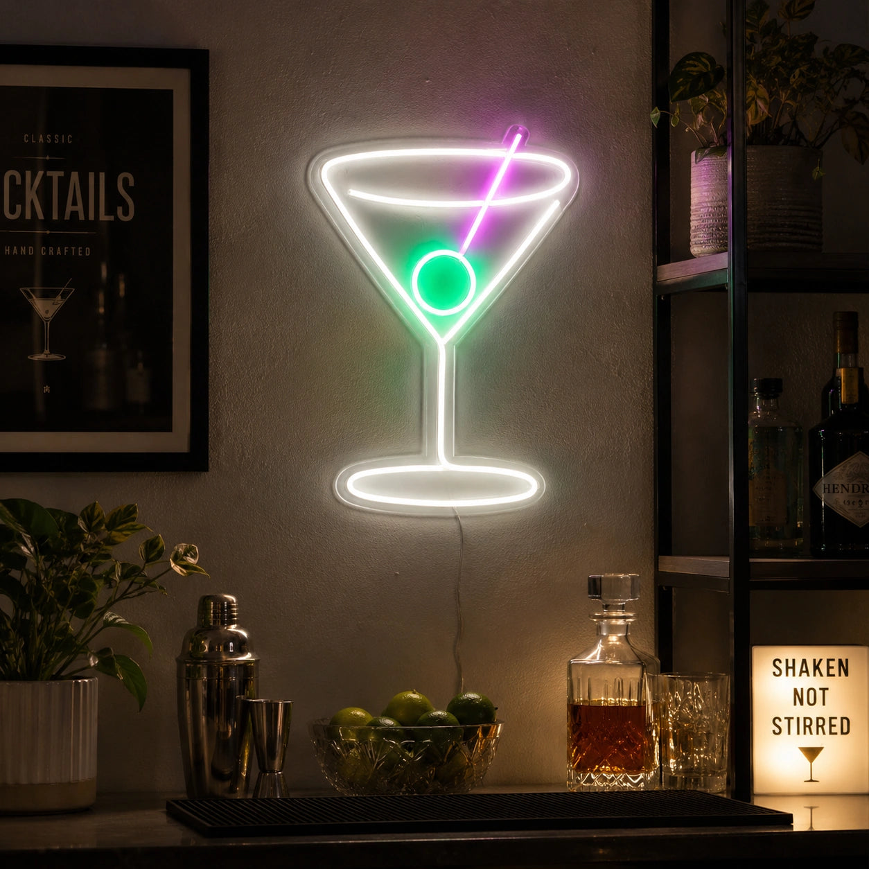 Green Martini Glass Neon Sign LED Neon Sign real lifestyle scene