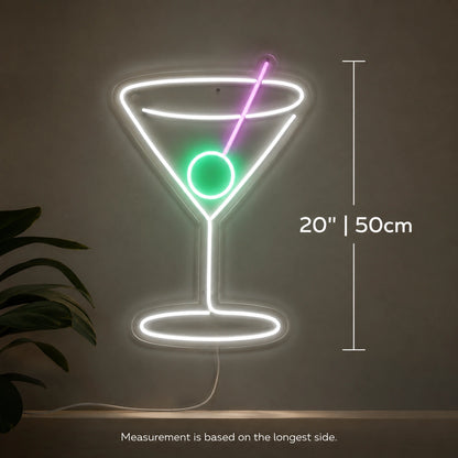 Green Martini Glass Neon Sign LED Neon Sign size image