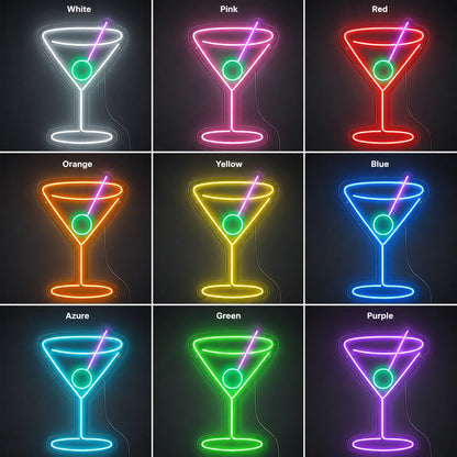 Green Martini Glass Neon Sign LED Neon Sign color grid