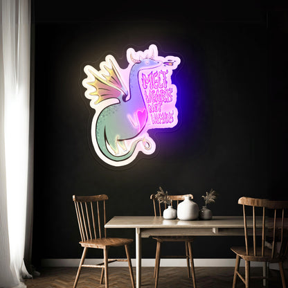 Green Melt Hearts Not Humans Dragon Fairytale Led Signs For Bedroom