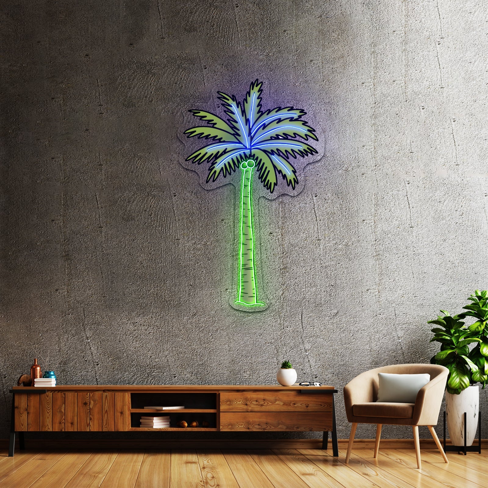 Green Palm Tree Beach Aesthetic Vsco Neon Signs For Outdoor - Shineneon