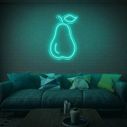 Green Pear-Shaped Led Neon Sign For Modern Living Room Decor | Shineneon