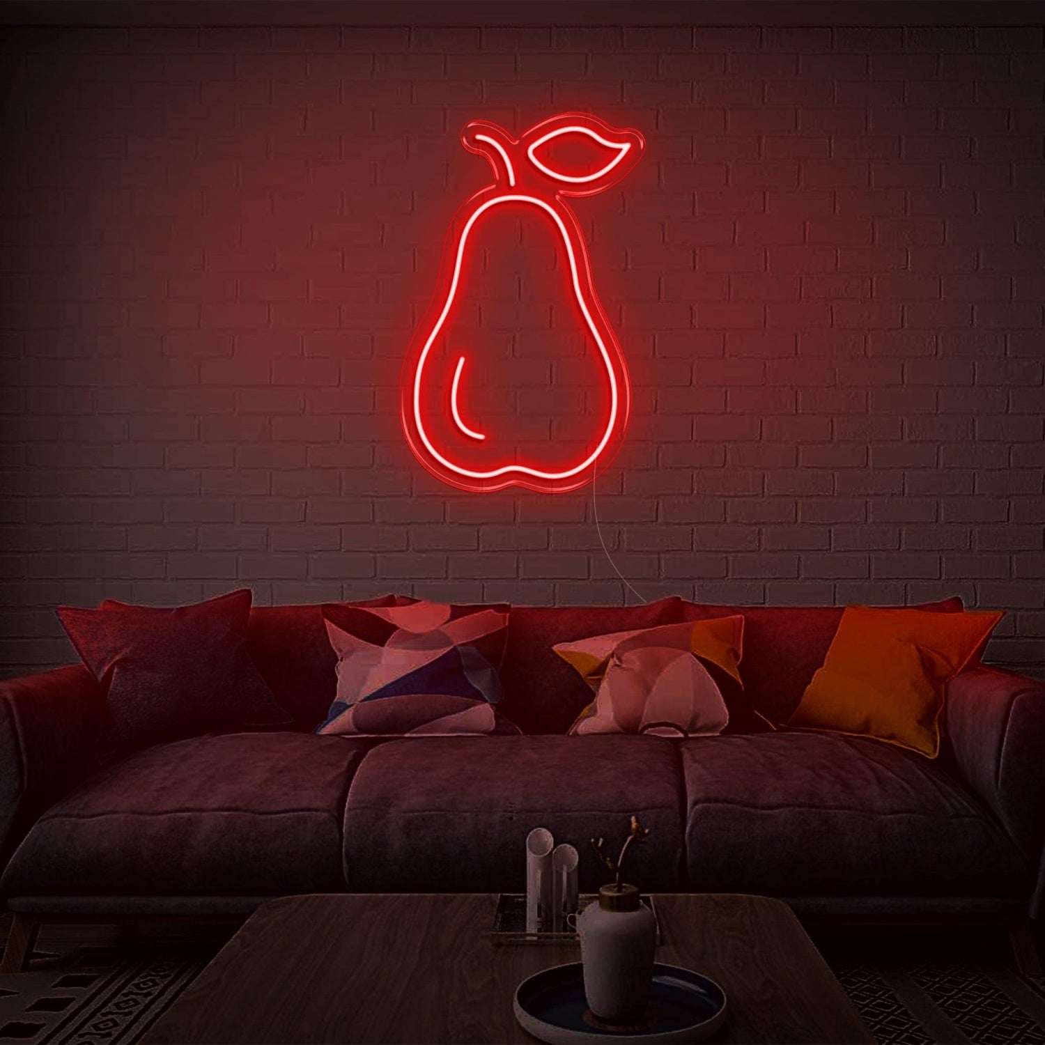 Green Pear-Shaped Led Neon Sign For Modern Living Room Decor | Shineneon