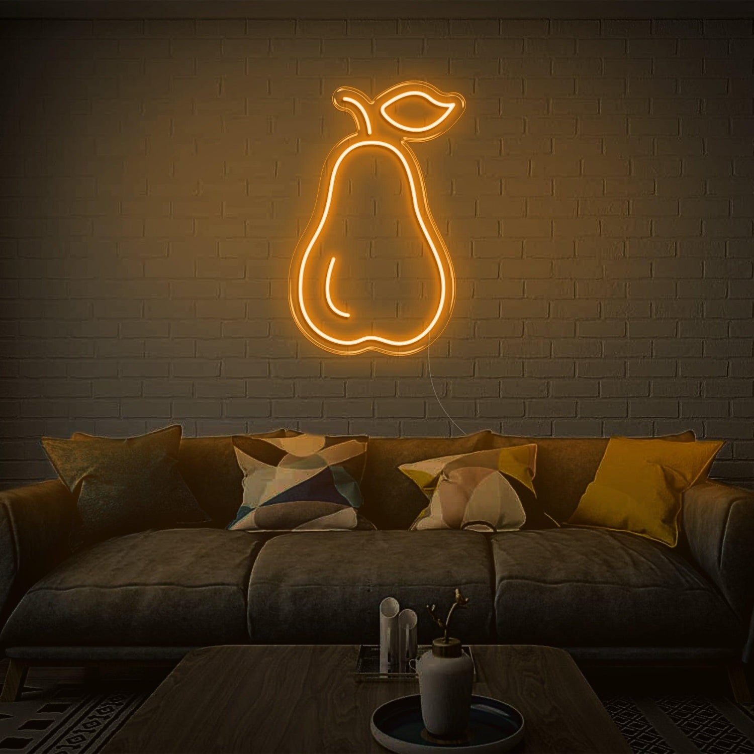 Green Pear-Shaped Led Neon Sign For Modern Living Room Decor | Shineneon