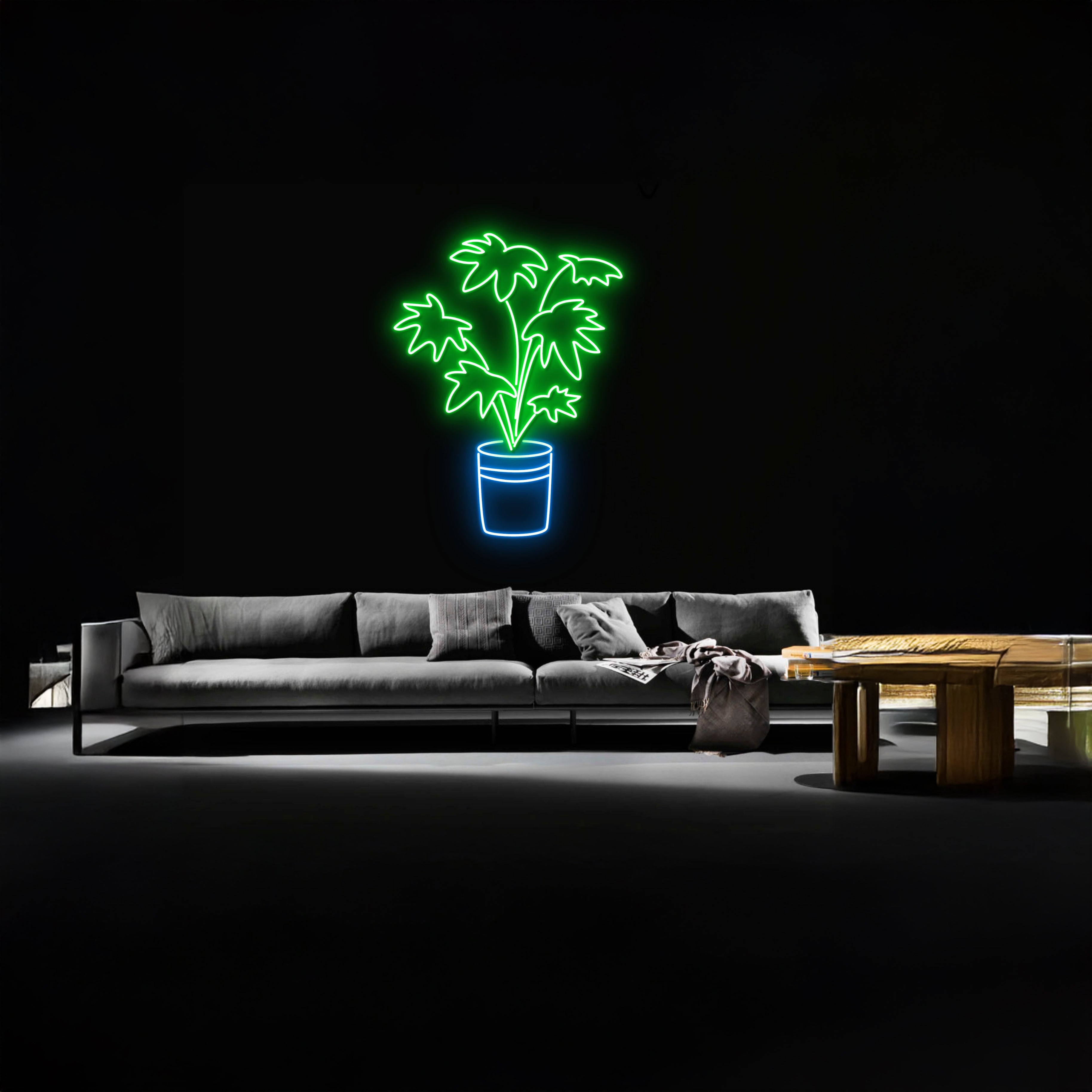 Green Plant Led Sign Green Neon Sign | Shineneon