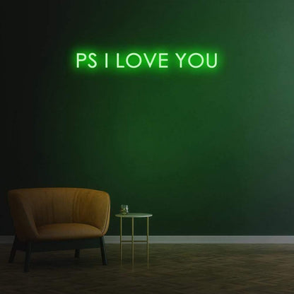 Green Ps I Love You Led Neon Sign For Modern Home Decor | Shineneon