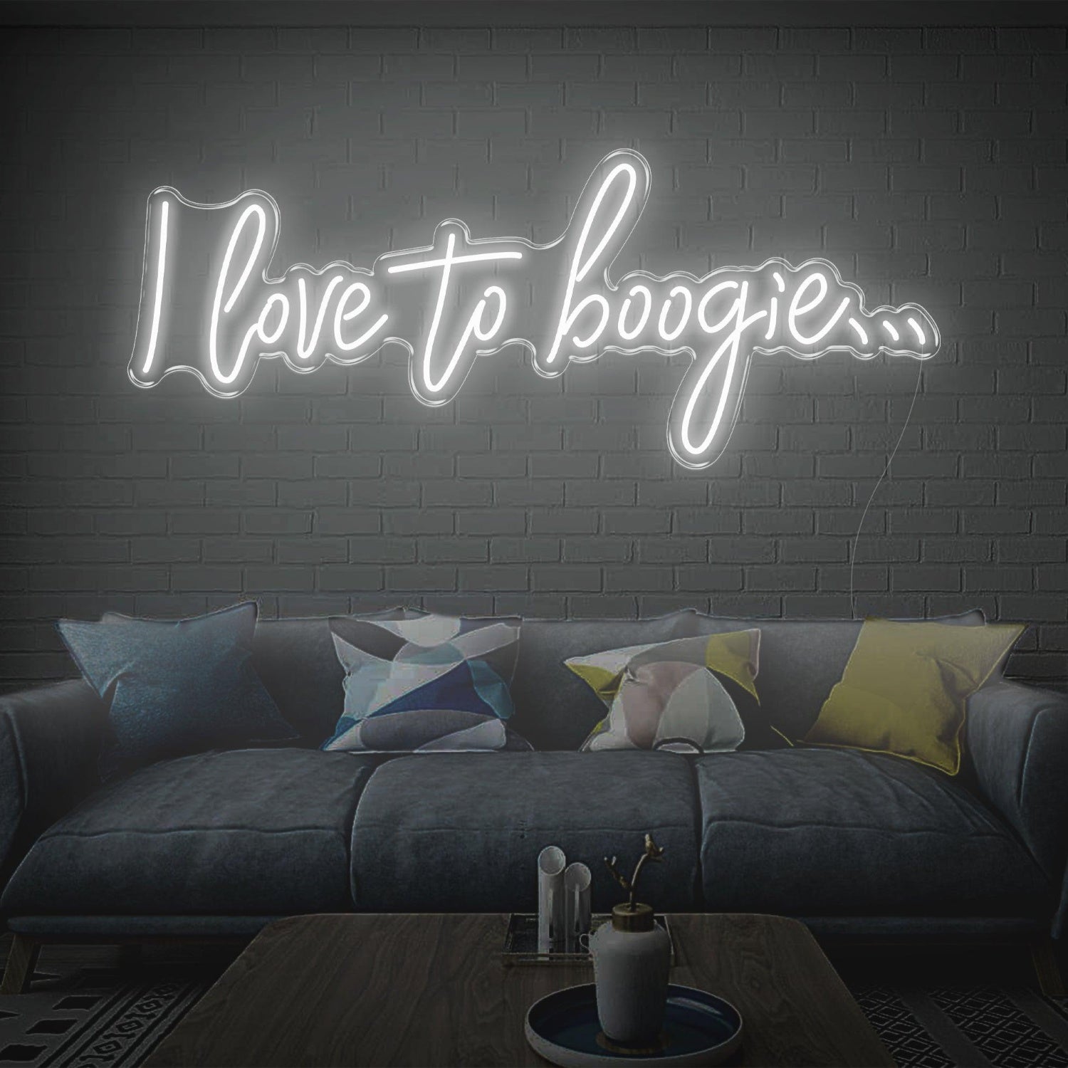 Green Script I Love To Boogie Led Neon Sign For Home Decor | Shineneon