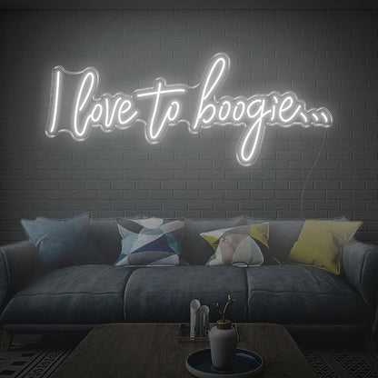 Green Script I Love To Boogie Led Neon Sign For Home Decor | Shineneon