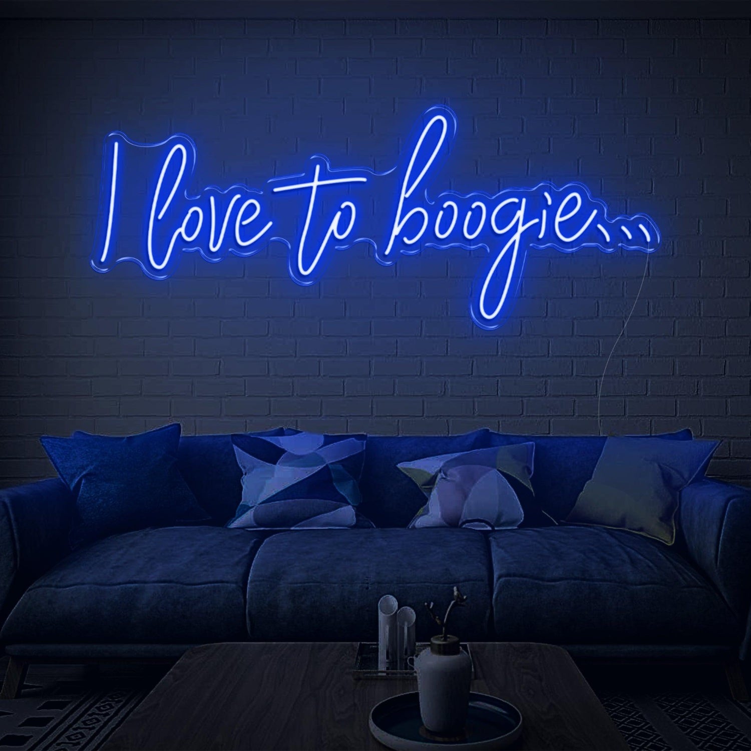 Green Script I Love To Boogie Led Neon Sign For Home Decor | Shineneon