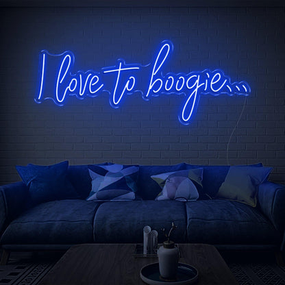 Green Script I Love To Boogie Led Neon Sign For Home Decor | Shineneon