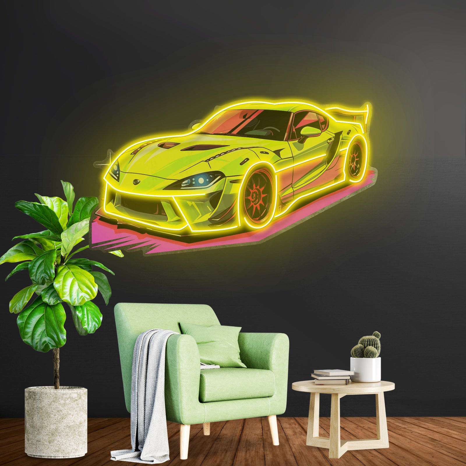 Green Sport Car Led Neon Sign Light Custom Led Signs - Shineneon