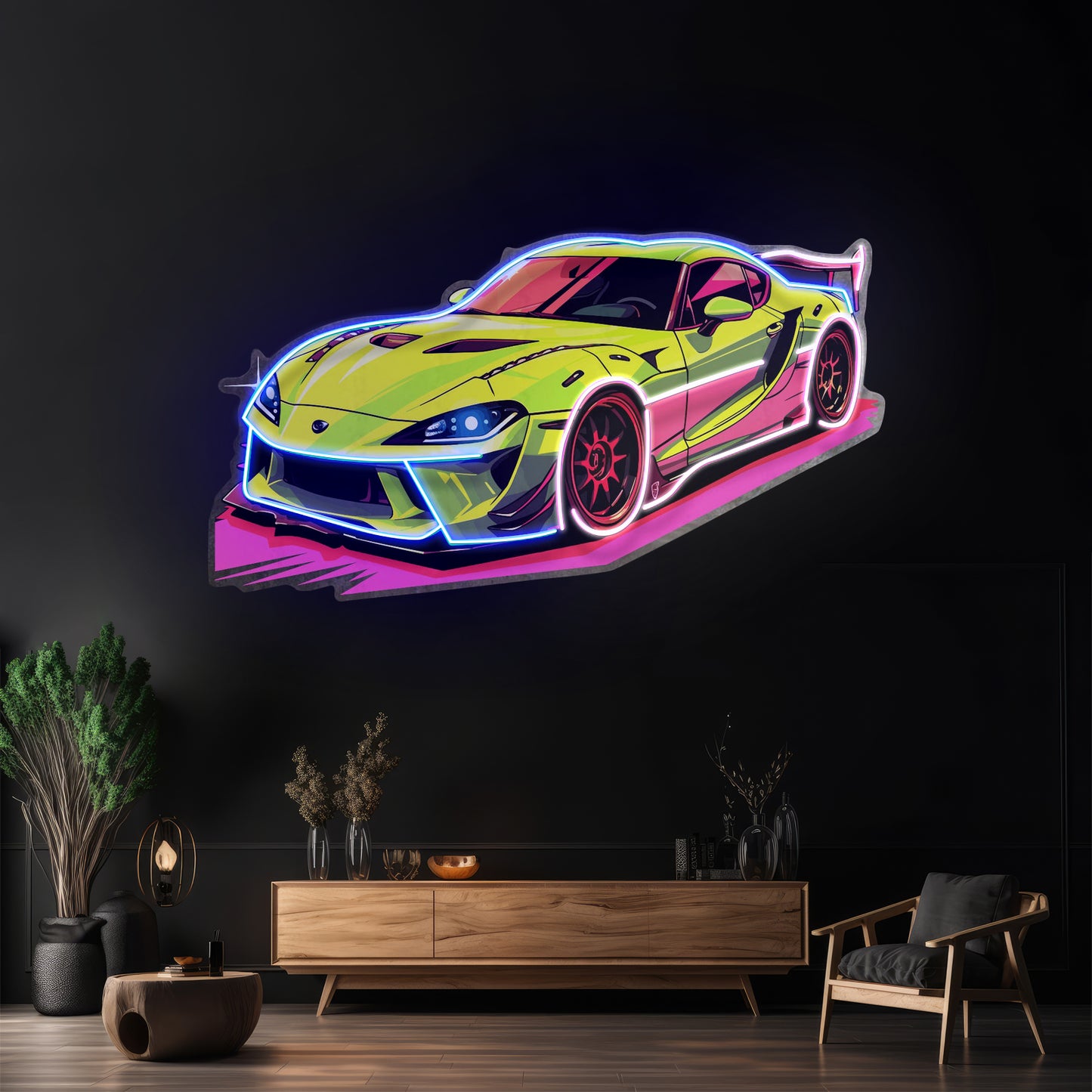 Green Sport Car Led Neon Sign Light Custom Led Signs