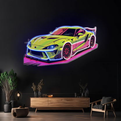 Green Sport Car Led Neon Sign Light Custom Led Signs