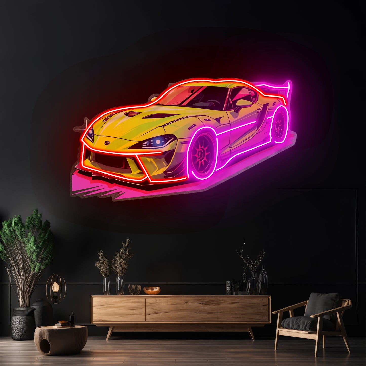 Green Sport Car Led Neon Sign Light Custom Led Signs