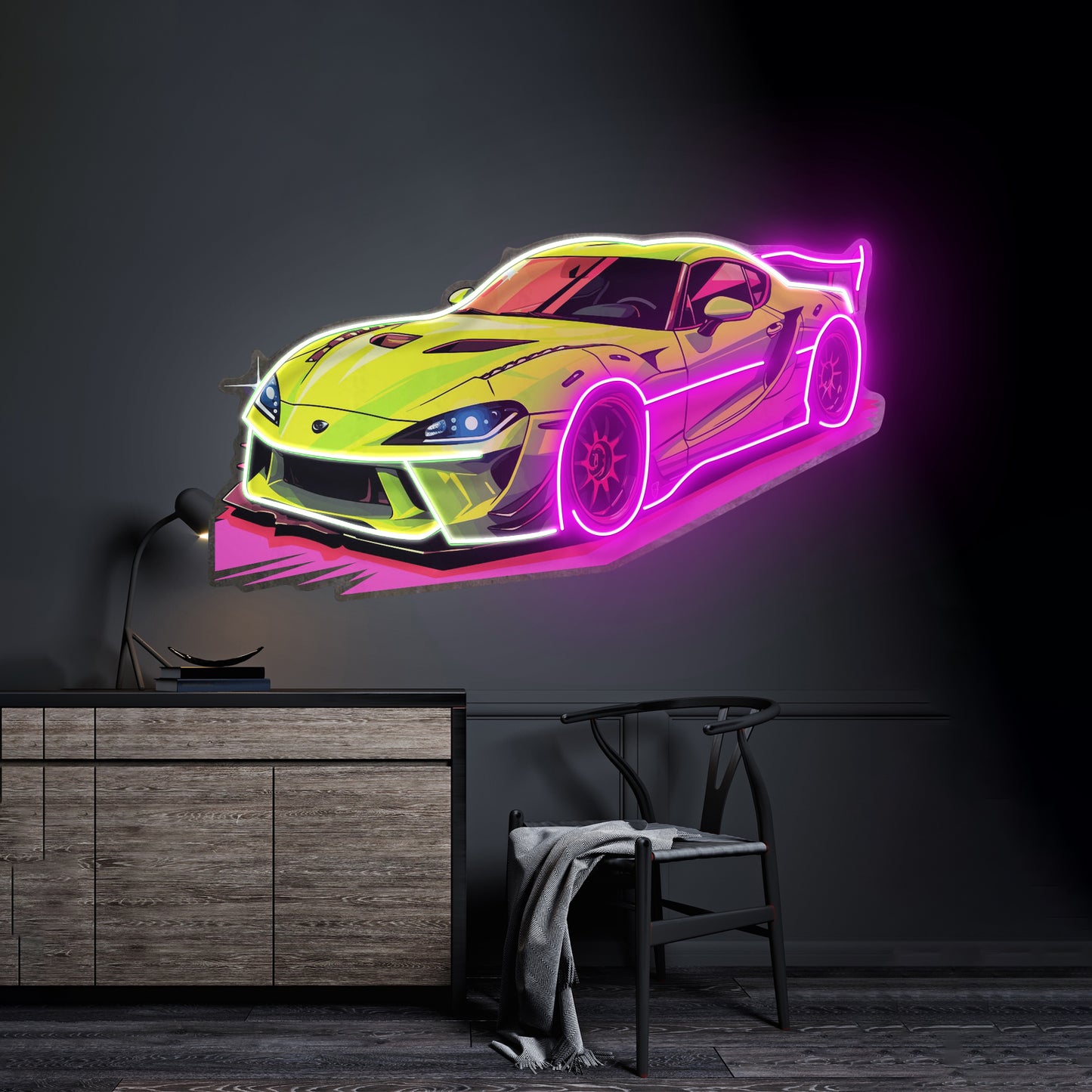 Green Sport Car Led Neon Sign Light Custom Led Signs