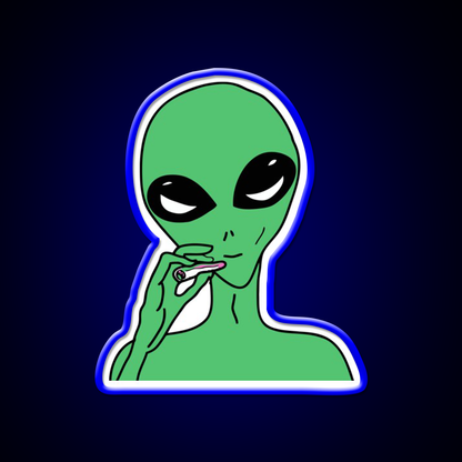 Green Stoner Alien Hemp Inspired Green Leaf Led Neon Sign Rgb Color