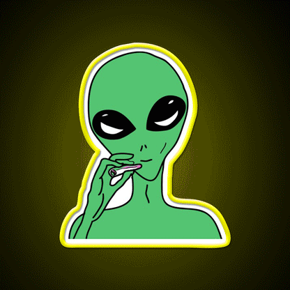 Green Stoner Alien Hemp Inspired Green Leaf Led Neon Sign Rgb Color