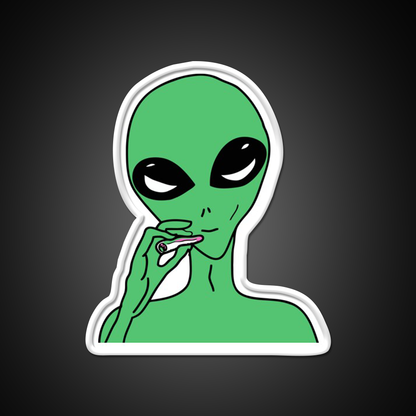 Green Stoner Alien Hemp Inspired Green Leaf Led Neon Sign Rgb Color