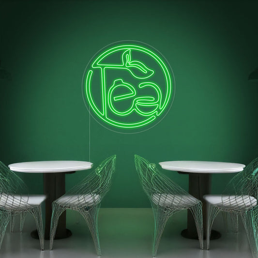 Green Tea Led Neon Sign For Coffee Shop