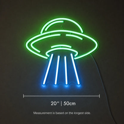 Green UFO Beam Neon Sign LED Neon Sign size image