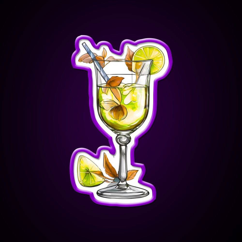 Green Vine Cocktail Glass Cocktail Bar Decor Led Neon Sign Rgb Color - LED neon sign view 9