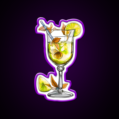 Green Vine Cocktail Glass Cocktail Bar Decor Led Neon Sign Rgb Color - LED neon sign view 9