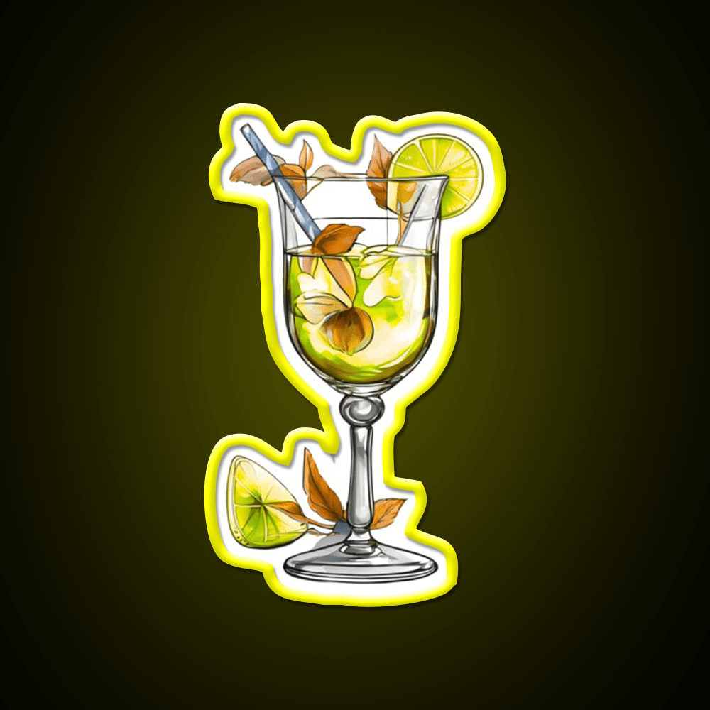 Green Vine Cocktail Glass Cocktail Bar Decor Led Neon Sign Rgb Color - Shineneon
