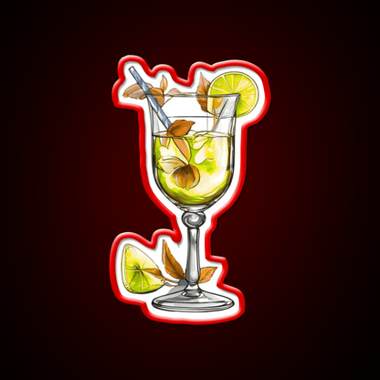 Green Vine Cocktail Glass Cocktail Bar Decor Led Neon Sign Rgb Color - Shineneon