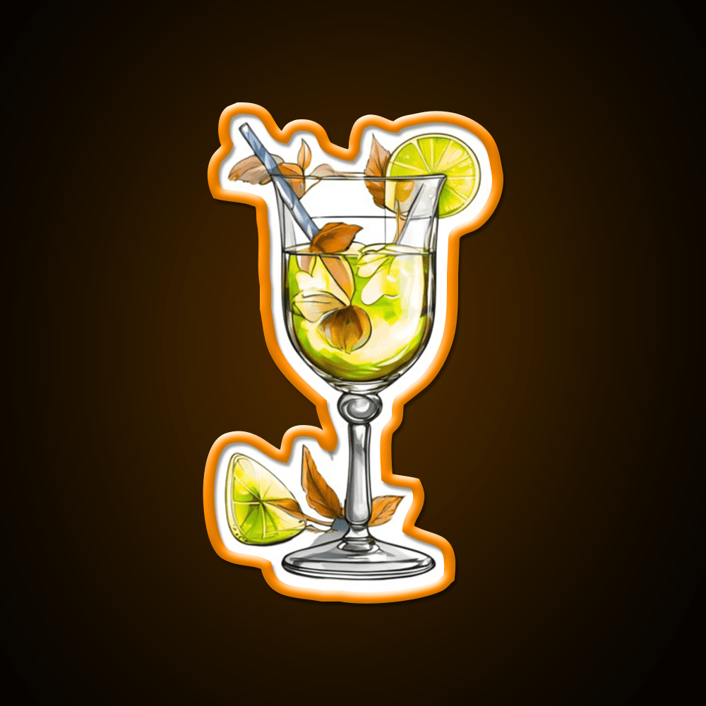 Green Vine Cocktail Glass Cocktail Bar Decor Led Neon Sign Rgb Color - Shineneon