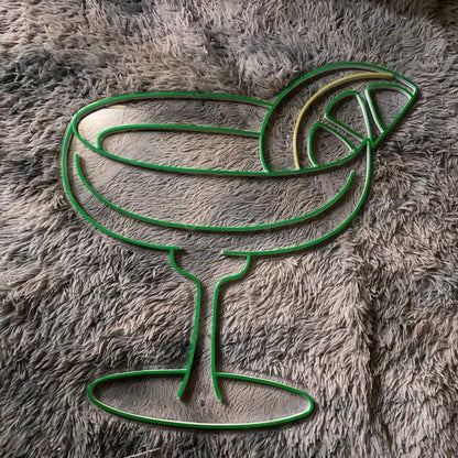 Green Yellow Cocktail Glass Led Neon Sign For Bar Restaurant Decor-1 | Shineneon