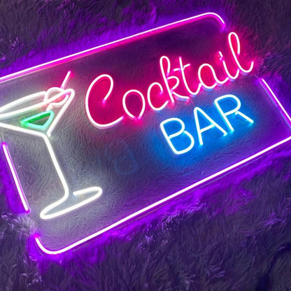 Green Yellow Cocktail Glass Led Neon Sign For Bar Restaurant Decor | Shineneon