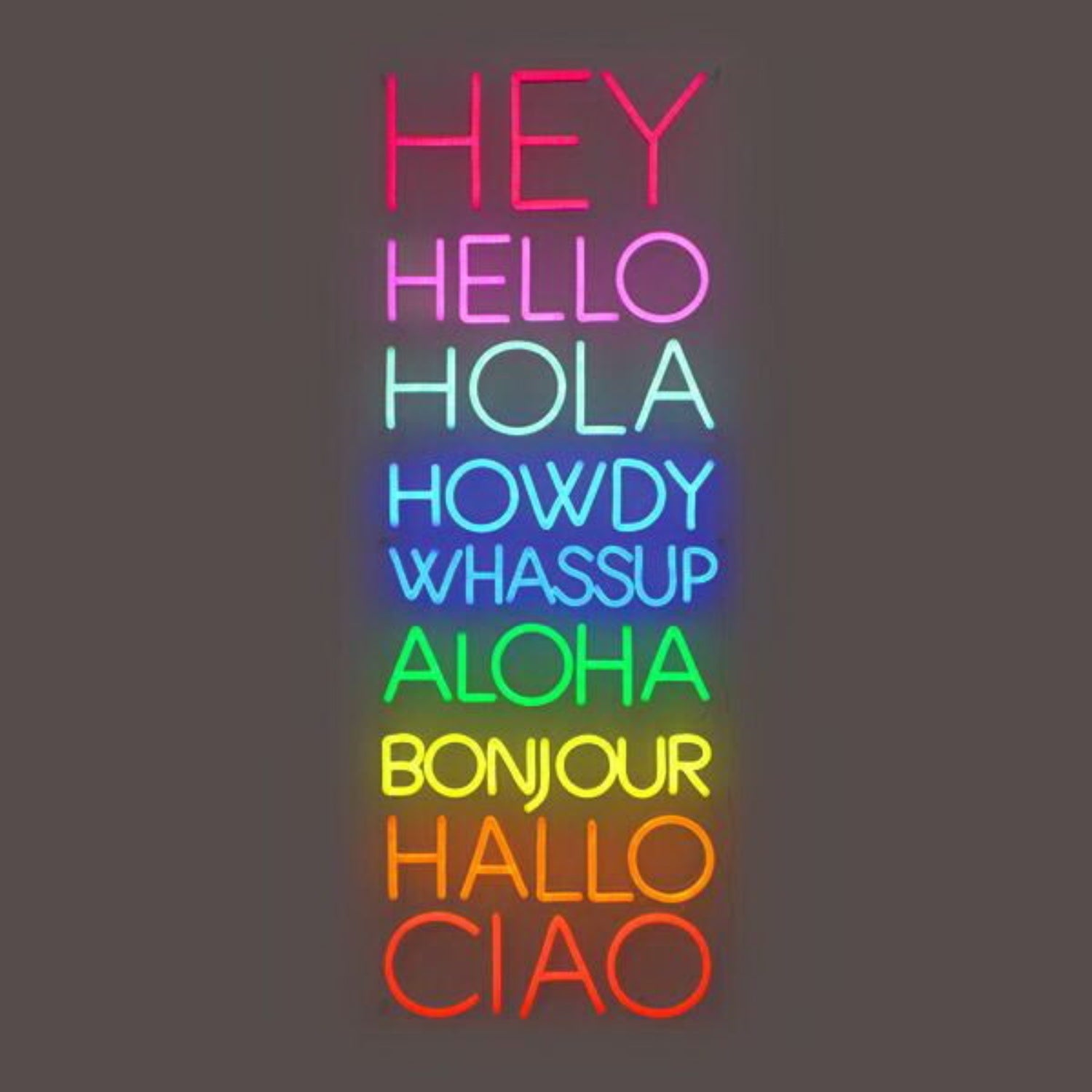 Greetings Hey Hello Hola Howdy Led Neon Sign - Shineneon