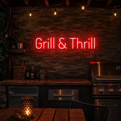Grill And Thrill Neon Sign LED Neon Sign real lifestyle scene